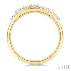 3/4 Ctw Mixed Diamond Cut Fashion Band in 14K Yellow Gold