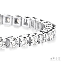 5 Ctw Square Shape Round Cut Diamond Tennis Bracelet in 14K White Gold