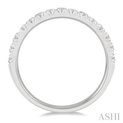 1/2 Ctw 15Stones Round Cut Diamond Wedding Band in 14K White Gold