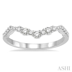 1/4 Ctw Garland Round Cut Diamond Wedding Band in 14K White Gold