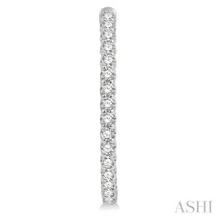 3 Ctw Inside-Out Round Cut Diamond Oval Shape Hoop Earrings in 14K White Gold