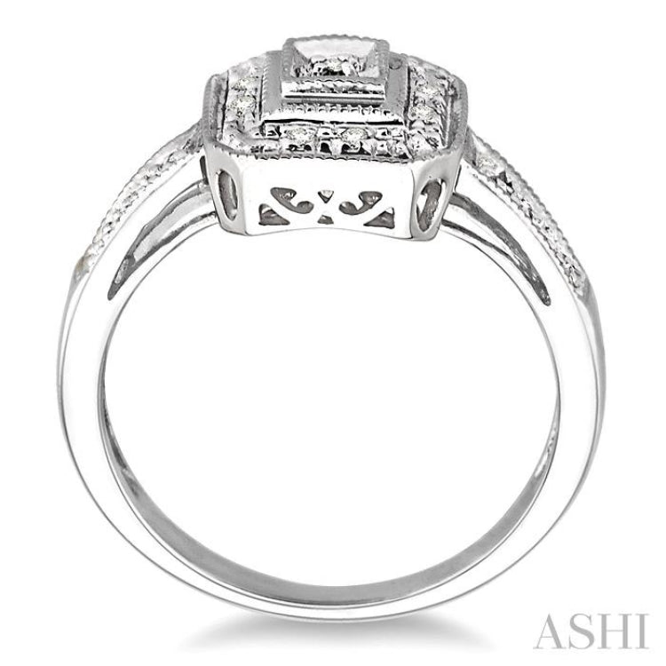1/20 Ctw Round Cut Diamond Ring in 10K White Gold