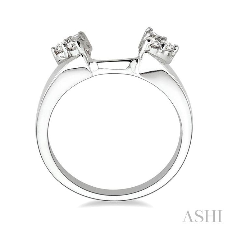 1/8 Ctw Round Cut Diamond Wrap Ring in 14K White Gold