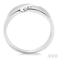 1/8 Ctw Round Cut Diamond Men's Band in 14K White Gold