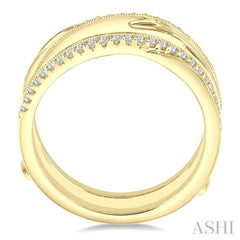 1/4 Ctw Round Diamond Insert Ring in 14K Yellow Gold