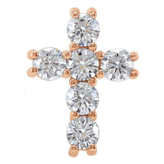 14K Rose Gold 1/2 CTW Natural Diamond Cross Pendant