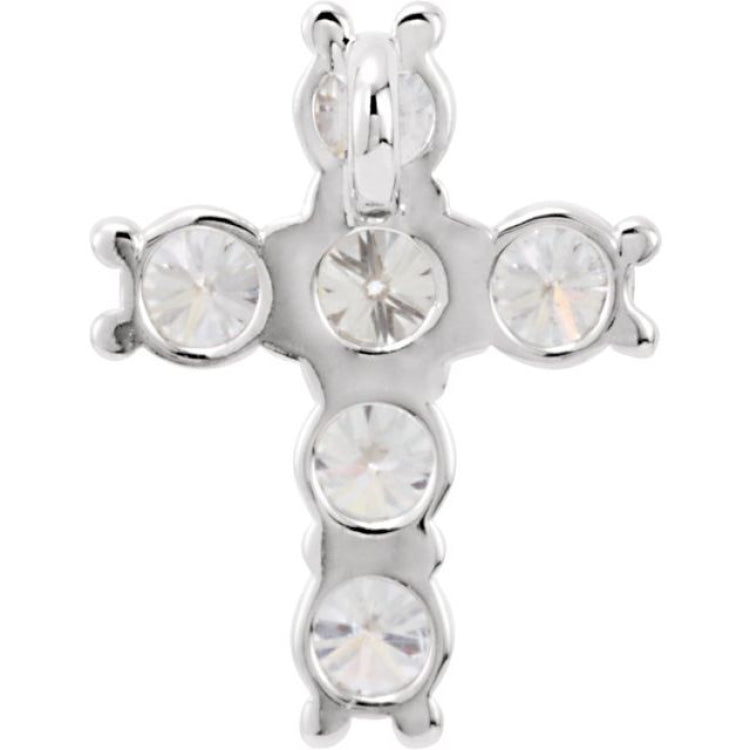Platinum 3/4 CTW Natural Diamond Cross Pendant