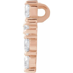 14K Rose 9/10 CTW Natural Diamond Cross Pendant