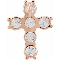 14K Rose 9/10 CTW Natural Diamond Cross Pendant