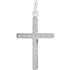 Platinum 1/4 CTW Natural Diamond Cross Pendant