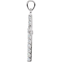 Platinum 1 1/4 CTW Natural Diamond Cross Pendant