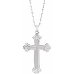 14K White Gold Cross 18" NEcklace