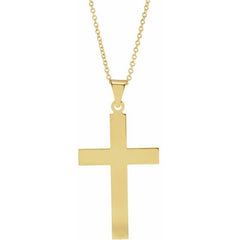 14K Yellow Gold 36.8x18 mm Cross 18" Necklace