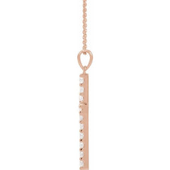 14K Rose 1 CTW Natural Diamond Cross 18" Necklace