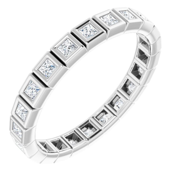 Platinum 1/2 CTW Natural Diamond Eternity Band Size 6