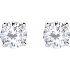 14K White Gold 4 mm Stuller Lab-Grown Moissanite Earrings