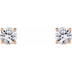 14K Rose Gold 4 mm Stuller Lab-Grown Moissanite Earrings