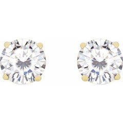 14K Yellow Gold 6.5 mm Stuller Lab-Grown Moissanite Earrings