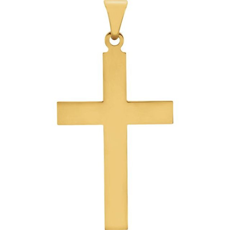 18K Yellow Gold 36.8x18 mm Cross Pendant