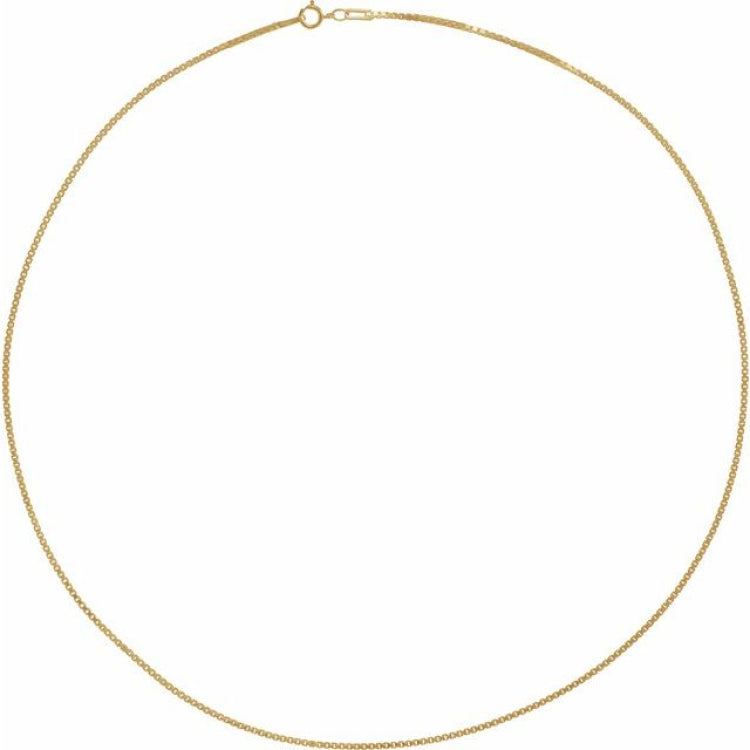 14K Yellow Gold 1.3 mm Diamond-Cut Box 7" Chain