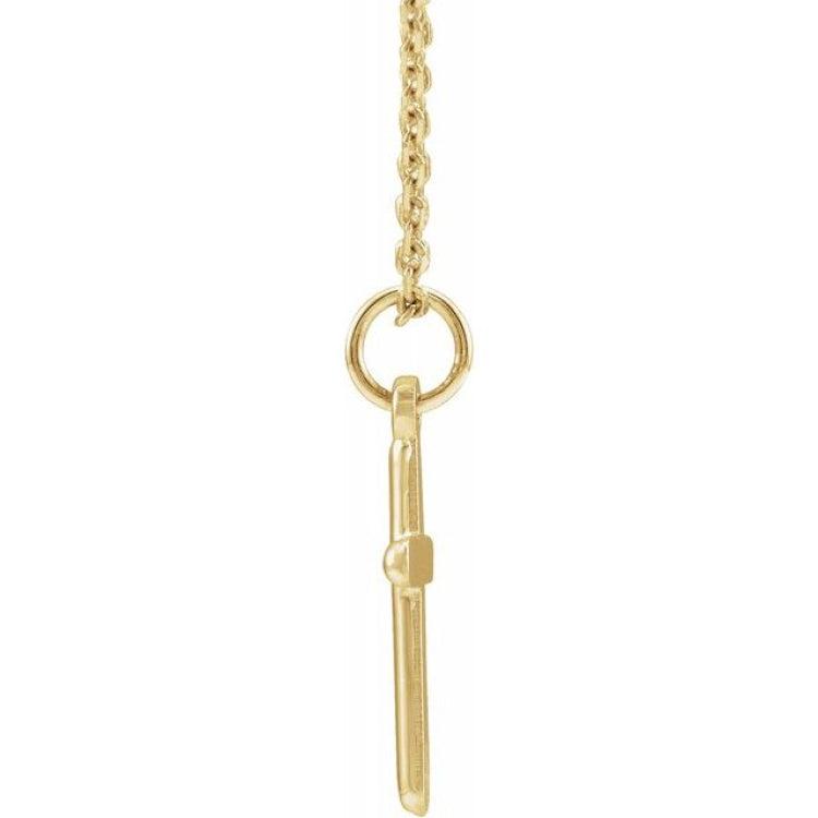 14K Yellow Gold Cross 18" Necklace
