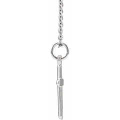 14K White Gold Cross 18" Necklace