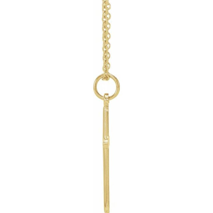 14K Yellow Gold Cross 18" Necklace