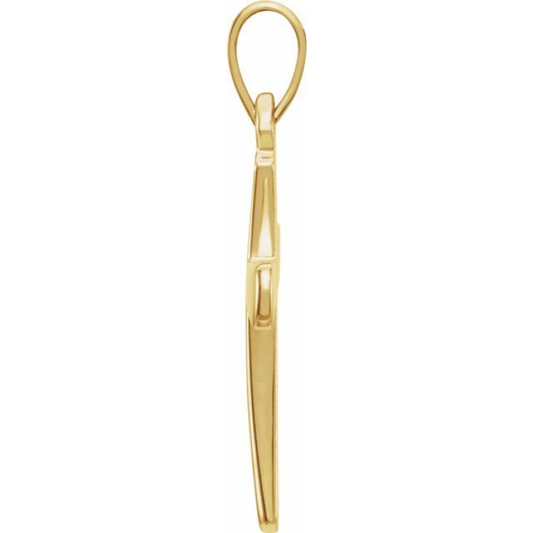 18K Yellow Cross Pendant