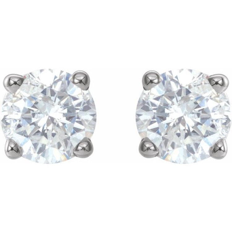 14K White Gold 3/4 CTW Natural Diamond Earrings
