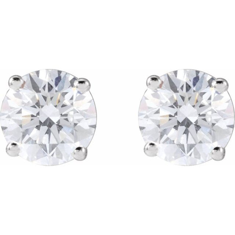 14K White Gold 1 1/2 CTW Natural Diamond Earrings
