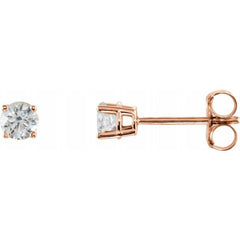 Sterling Silver 5 mm Imitation White Cubic Zirconia Earrings