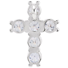 14K White 1/2 CTW Natural Diamond Cross Pendant