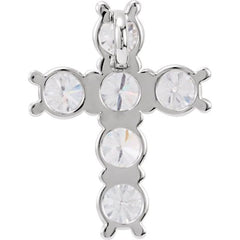 14K White 1 1/6 CTW Natural Diamond Cross Pendant