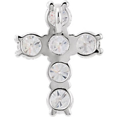 14K White 9/10 CTW Natural Diamond Cross Pendant