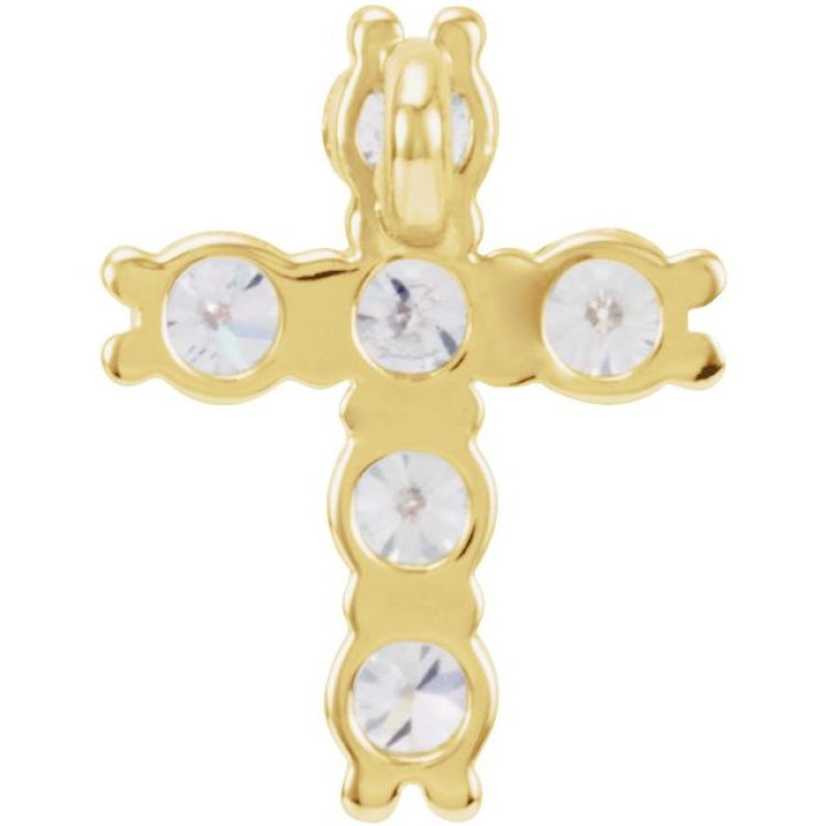 14K Yellow 1/4 CTW Natural Diamond Cross Pendant