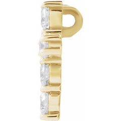 14K Yellow 1 3/8 CTW Natural Diamond Cross Pendant