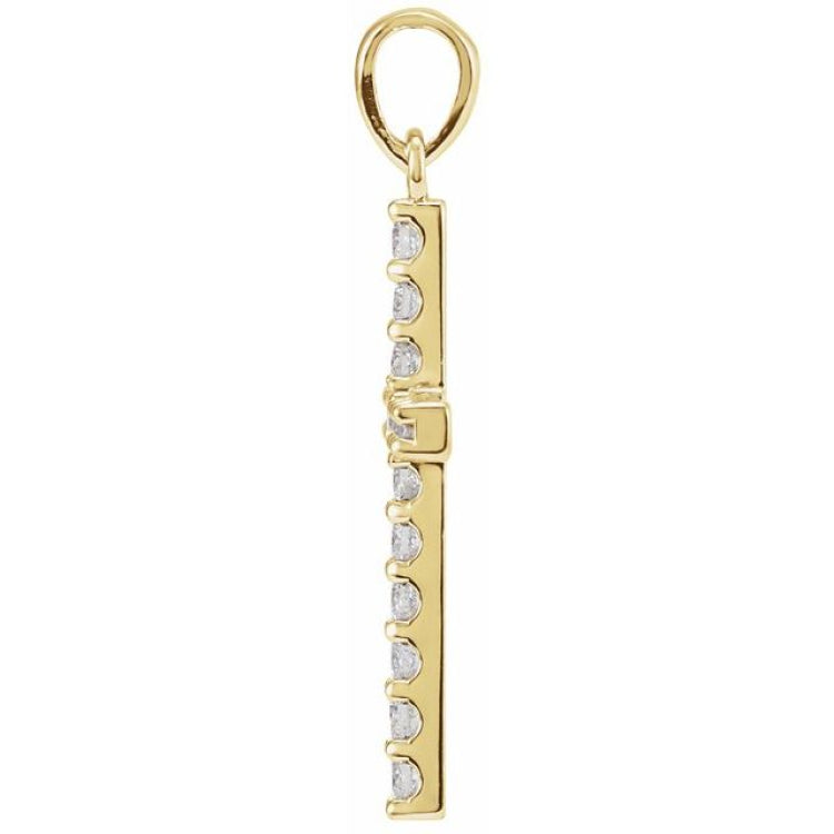 14K Yellow 3/4 CTW Natural Diamond Cross Pendant
