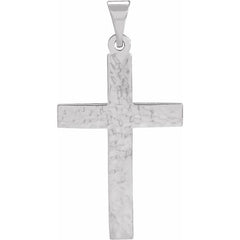 10K White Cross Pendant