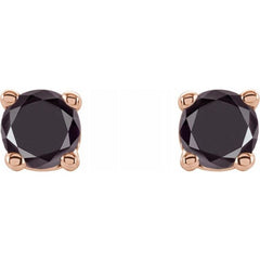 14K Rose Gold 1/8 CTW Natural Black Diamond Earrings