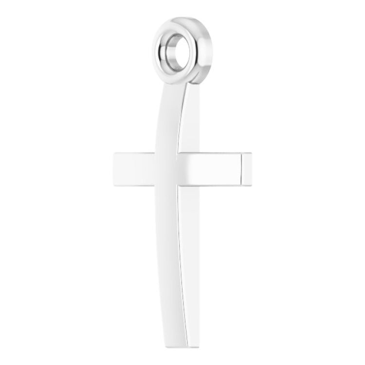 14K White Gold Cross 18" Necklace