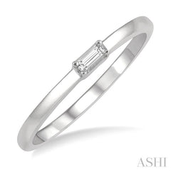 1/20 Ctw Baguette Diamond Stackable Petite Fashion Ring in 10K White Gold