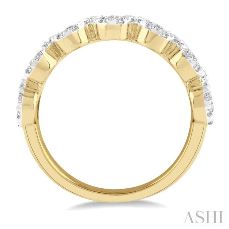 1 Ctw Jointed Circular Mount Lovebright Diamond Cluster Band in 14K Yellow and White Gold