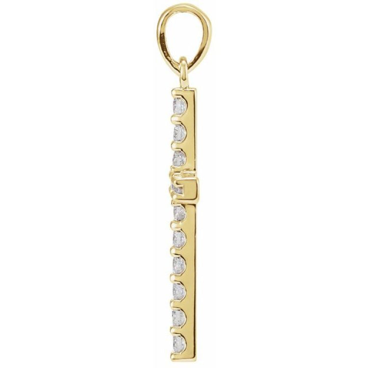 14K Yellow Gold 1/5 CTW Lab-Grown Diamond Cross Pendant
