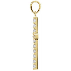 14K Yellow Gold 1/5 CTW Lab-Grown Diamond Cross Pendant