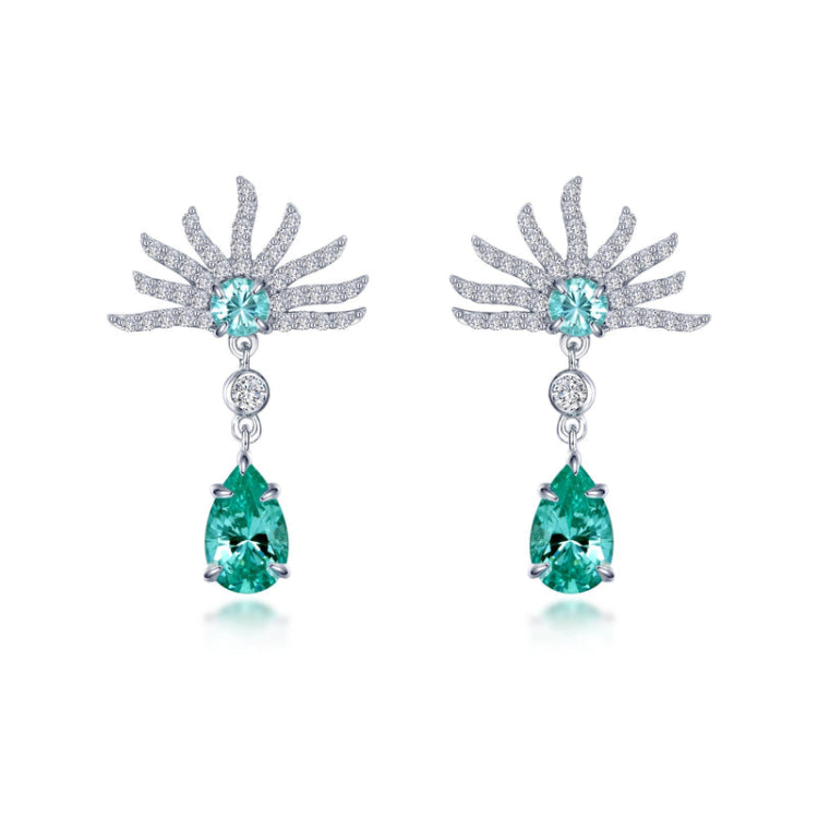 Fancy Lab-Grown Sapphire Peacock Earrings