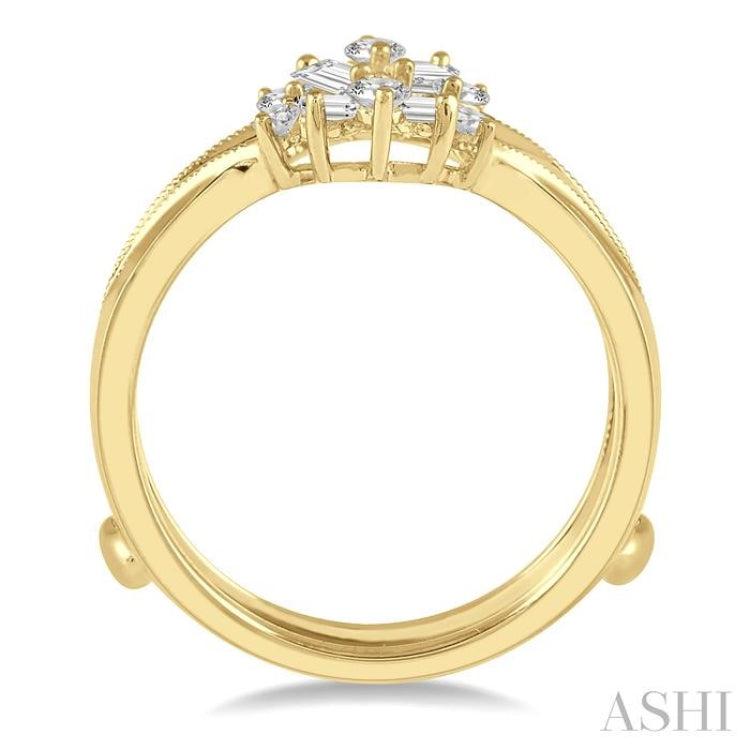 3/8 Ctw Baguette and Round Cut Diamond Insert Ring in 14K Yellow Gold