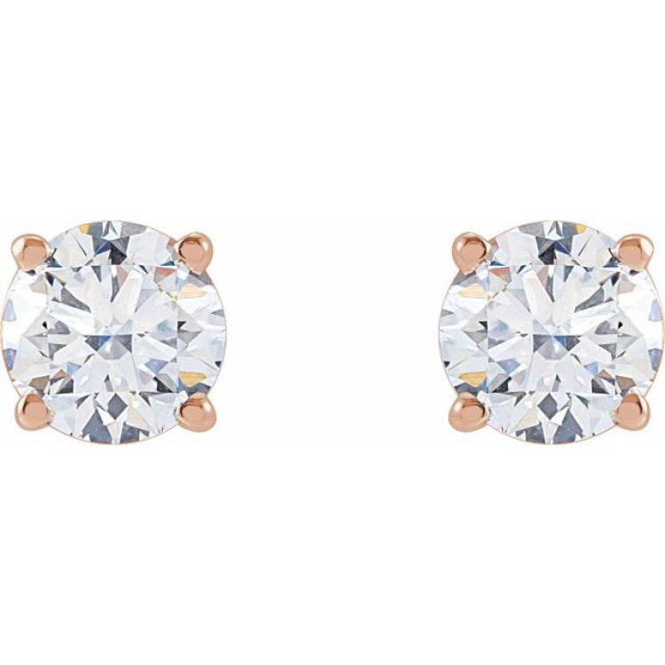 14K Rose Gold 1 1/4 CTW Lab-Grown Diamond Earrings