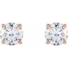 14K Rose Gold 1 1/4 CTW Lab-Grown Diamond Earrings