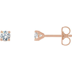 14K Rose Gold 1/5 CTW Lab-Grown Diamond 4-Prong Stud Earrings