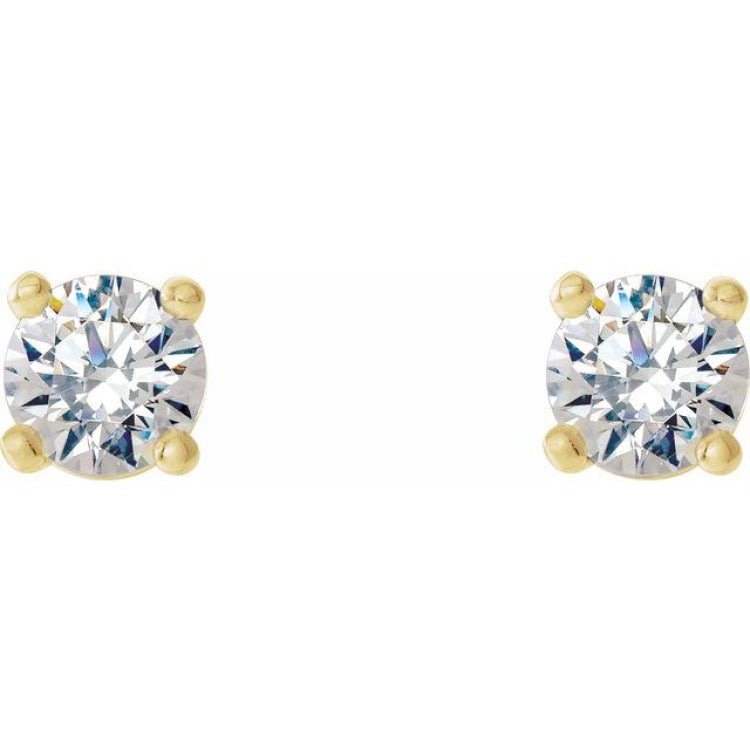 14K Yellow Gold 1/4 CTW Lab-Grown Diamond 4-Prong Stud Earrings